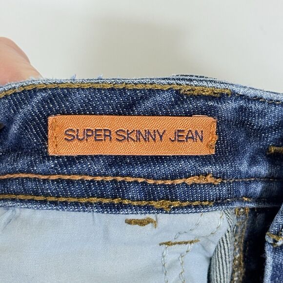 Tory Burch Studded Super Skinny Medium Wash 8" Low Rise Jeans Women's 28 - Picture 7 of 8